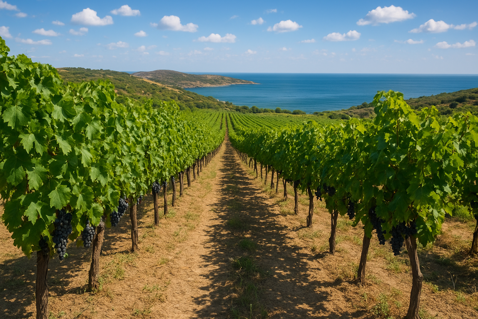 Şarap Fabrikası ve Üzüm Bağları Görseli